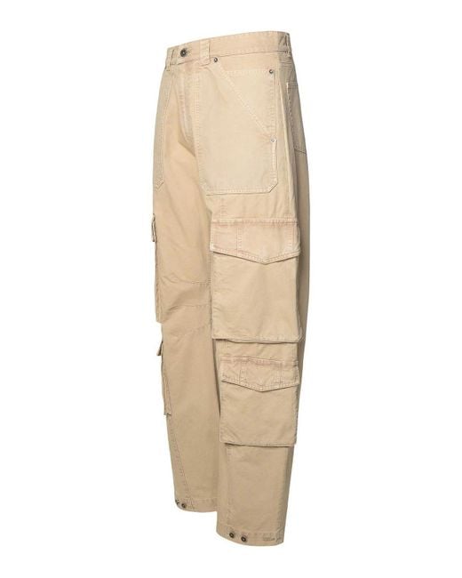 Golden Goose Deluxe Brand Natural Cotton Cargo Trousers for men