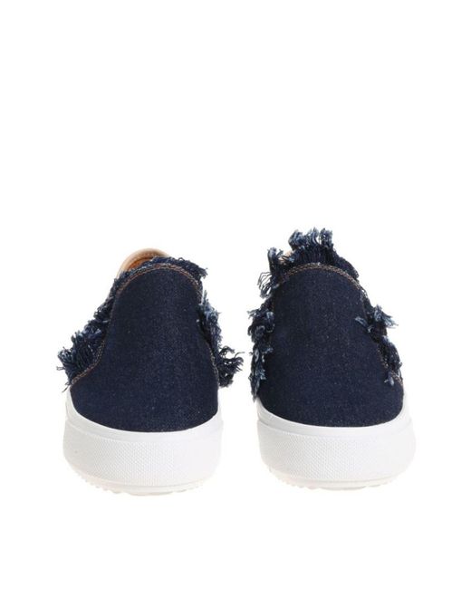 See By Chloé Blue Slip-On Sneakers With Fringes
