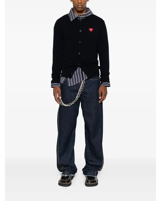 Comme des Garçons Black V Neck Cardigan for men