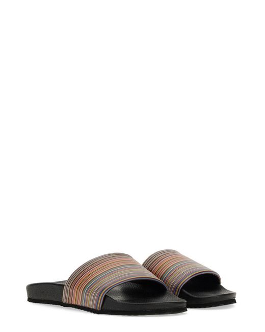 Paul Smith White Slide Sandals With Logo