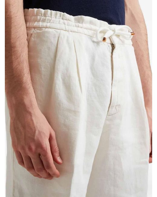 Brunello Cucinelli White Bermuda Shorts With Drawstring for men