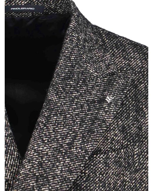 Tagliatore Gray Double-Breasted Coat for men