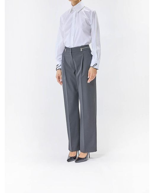 Karl Lagerfeld Blue Tailored Waist Zip Pants