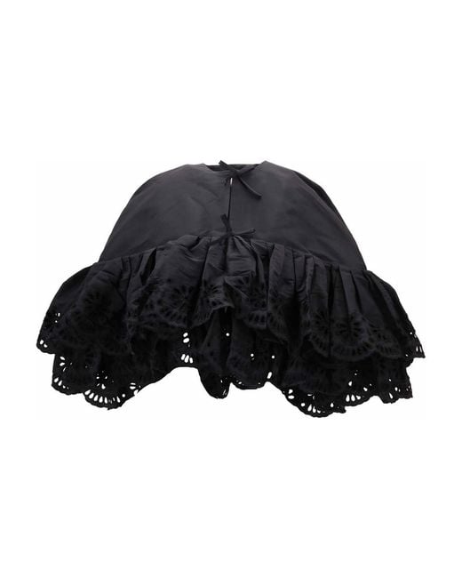 MERYLL ROGGE Blue Short Cape W/ Embroidery