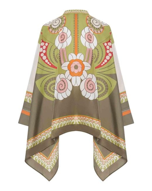 LaDoubleJ Metallic Silk Scarf Shirt With Placed Print
