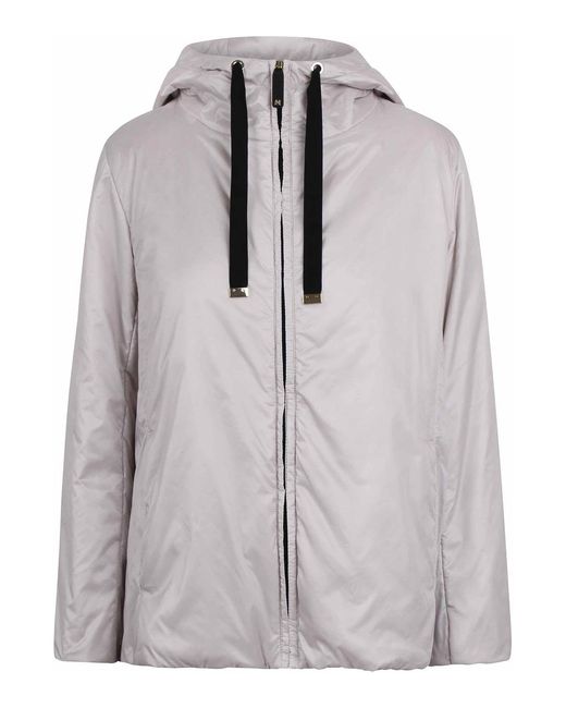 Max Mara Gray Hooded Padded Jacket