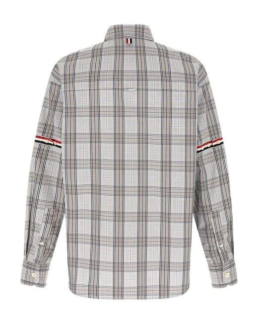 Thom Browne Gray Oversized Rwb Shirt for men