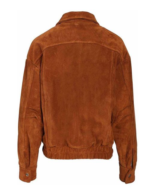 Blusotto Brown Daniela Oversized Suede Bomber
