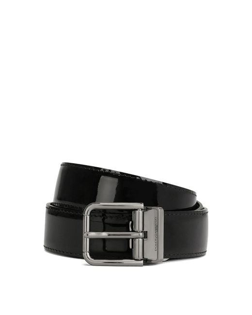 Dolce & Gabbana Black Engraved-Logo Belt for men
