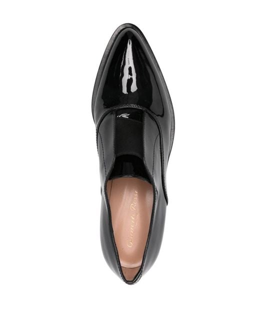 Gianvito Rossi Black Baxeter Lace-Up Patent Leather