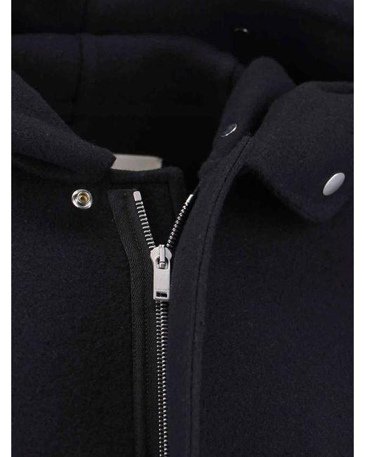 Jil Sander Black Virgin Wool Coat for men