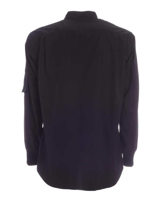 Comme des Garçons Blue Curved Hem Shirt for men