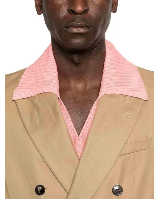 Dries Van Noten Natural Oversized Double Breasted Blazer for men