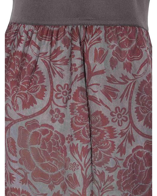 Uma Wang Purple Pansy Floral High Rise Wide Leg Trousers