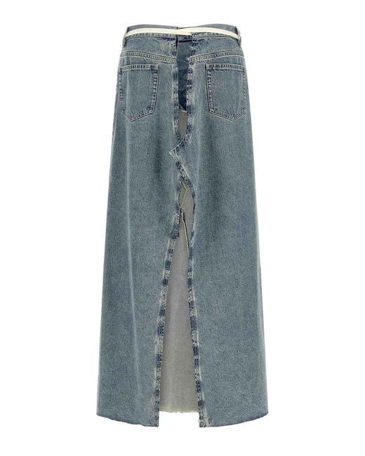 Maison Margiela Blue Raw Hem Denim Skirt