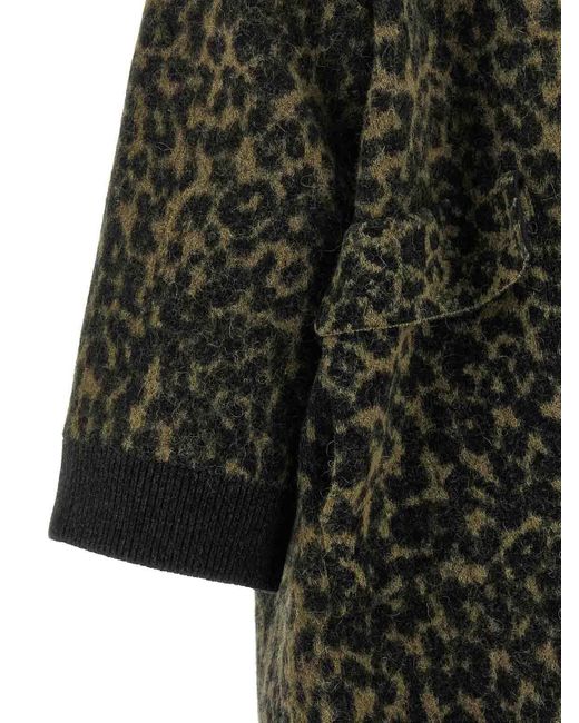 Nude Black Animalier Coat