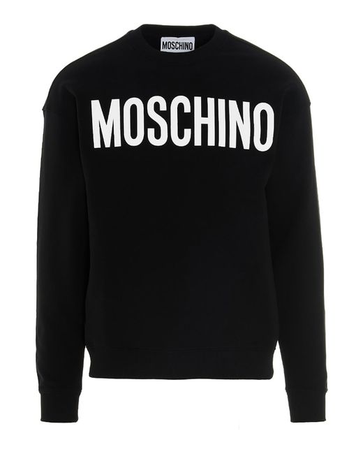 Moschino Black Lettering Logo Print Sweatshirt for men