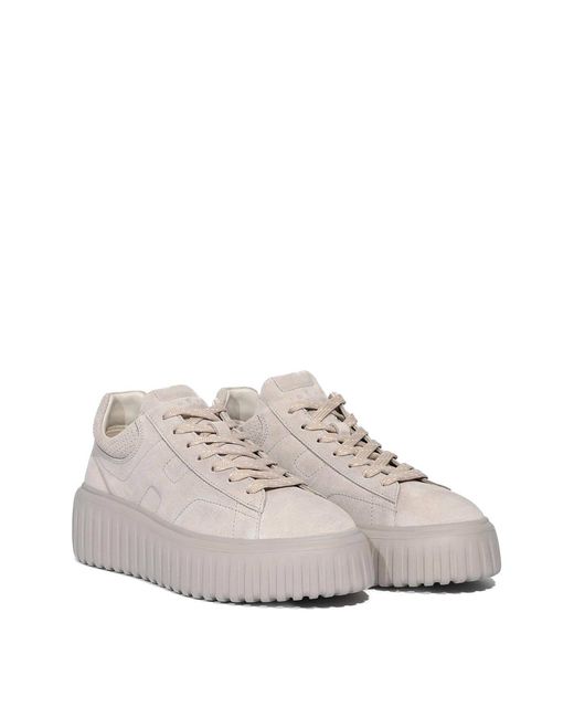 Hogan Gray H-Stripes Sneakers