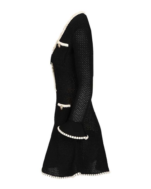 Self-Portrait Black Knitted Mini Dress