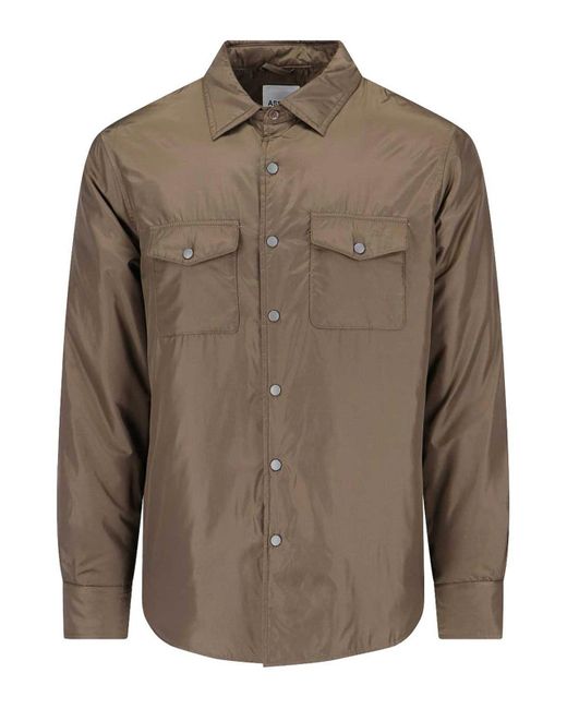 Aspesi Brown Nylon Shirt Jacket for men