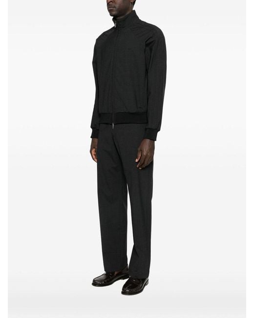 Emporio Armani Black Wool Blend Bomber Jacket for men