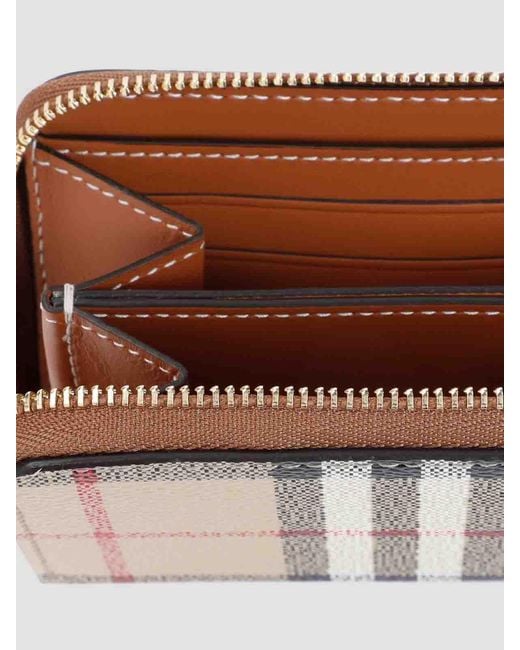 Burberry Natural Mini Zip Around Wallet
