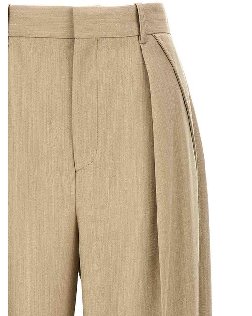 Victoria Beckham Natural Maxi Turn-Up Pants