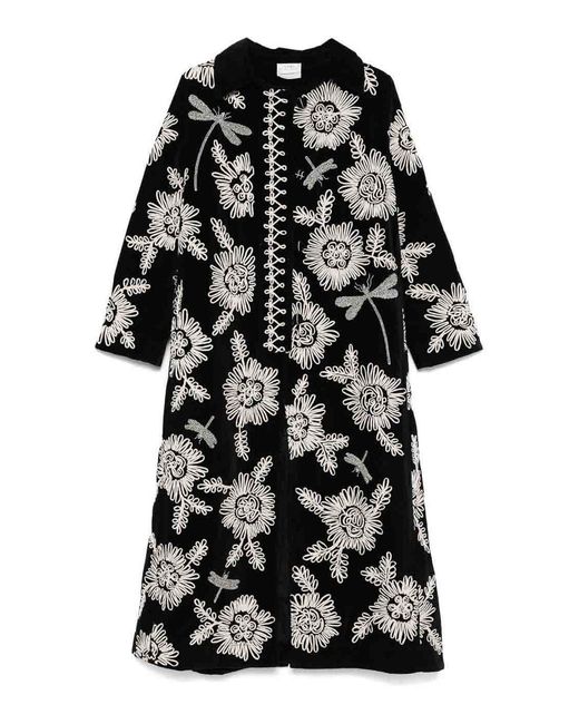Forte Forte Black Embroidered Long Coat