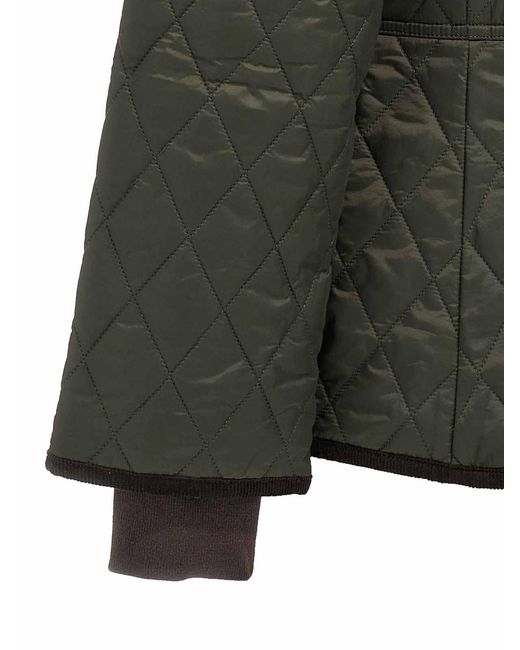 Barbour Green Quilted Wool Beadnell Jacket