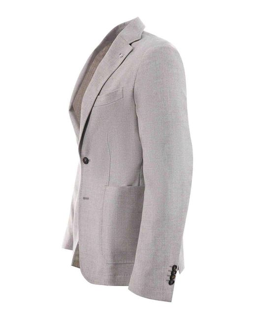 Manuel Ritz Gray Stretch Wool Jacket for men