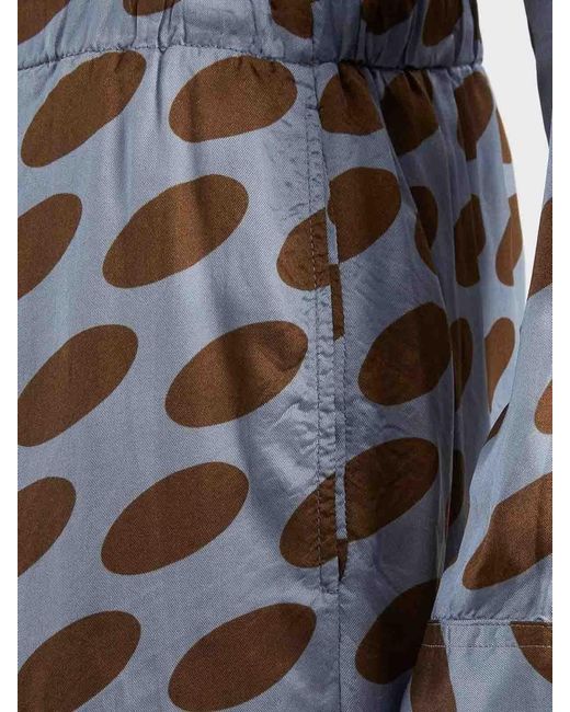 Dries Van Noten Blue Printed Twill Swimshorts for men