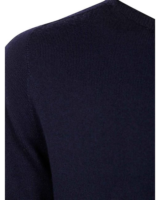 MD75 Blue Round Neck Merinos Sweater for men