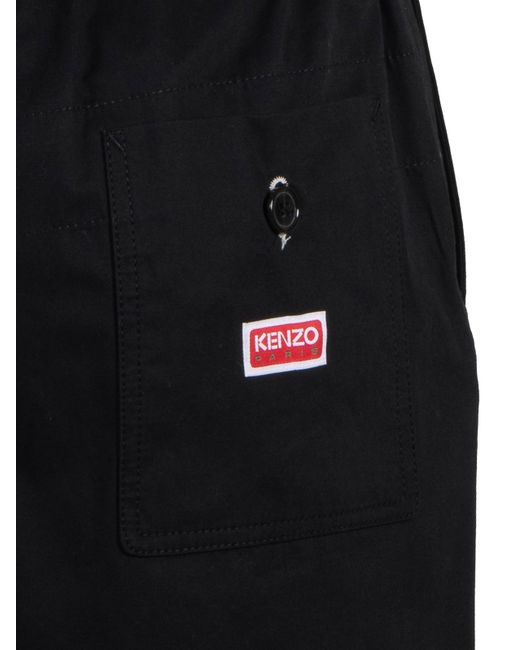 KENZO Black Elasticated Shorts