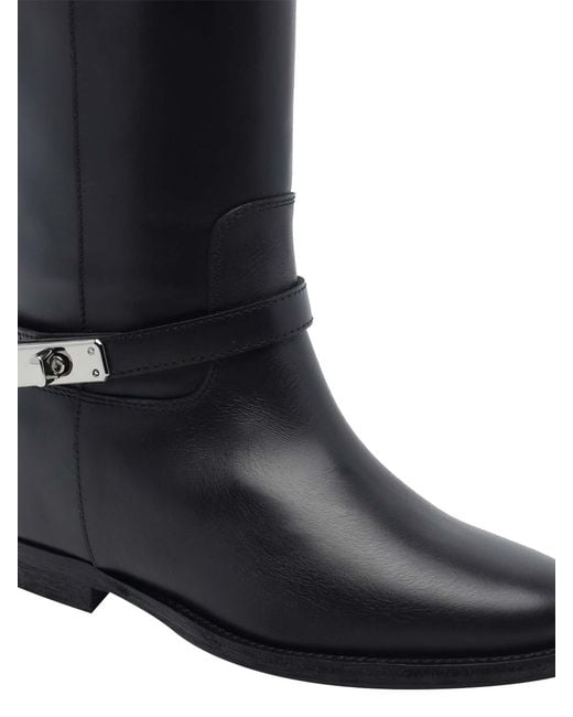 Via Roma 15 Black Via Roma Padlock Leather Boots
