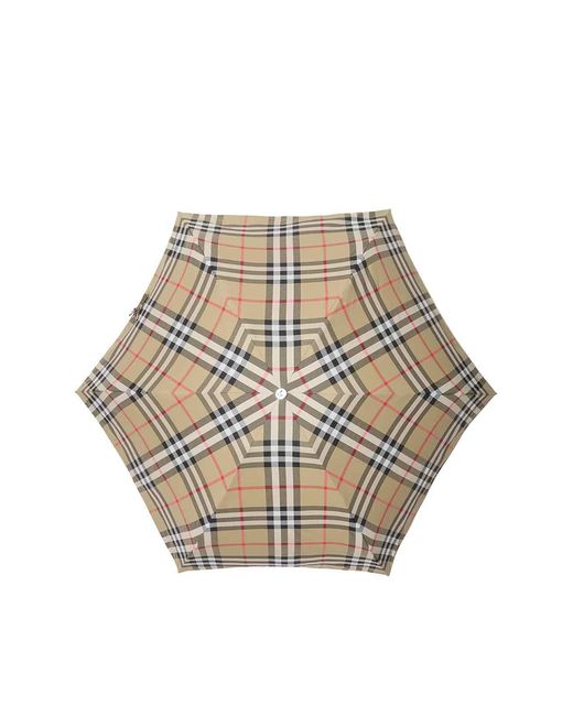 Burberry White Check Folding Umbrella