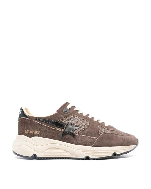 Golden Goose Deluxe Brand Brown Star-patch Suede Panelled Sneakers for men