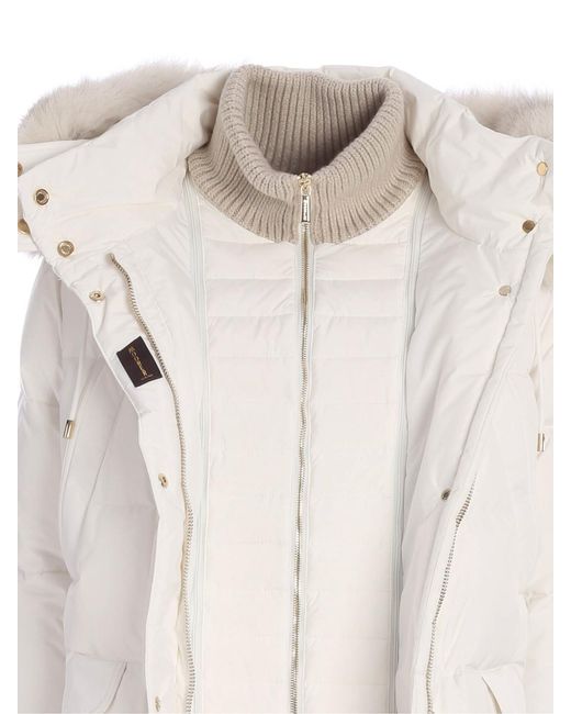 Moorer White Parka Down Jacket