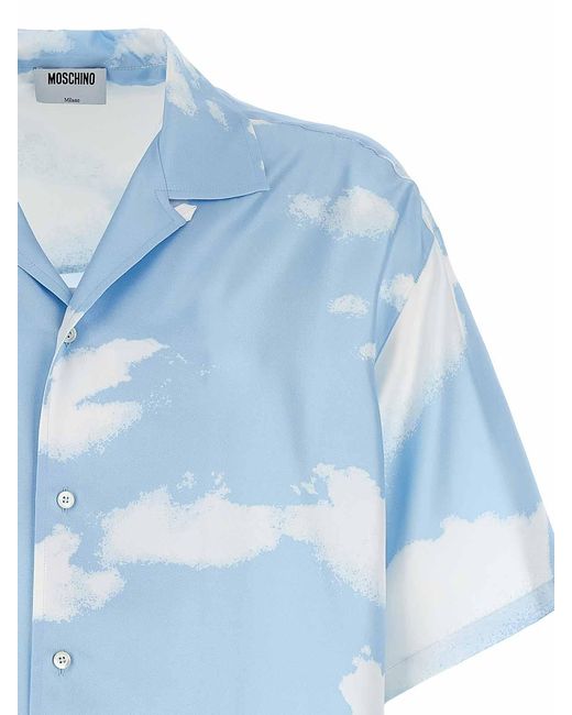 Moschino Blue Silk Shirt for men