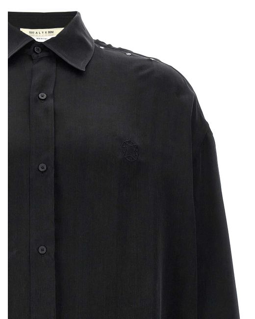 1017 ALYX 9SM Black Logo Embroidery Cupro Shirt for men