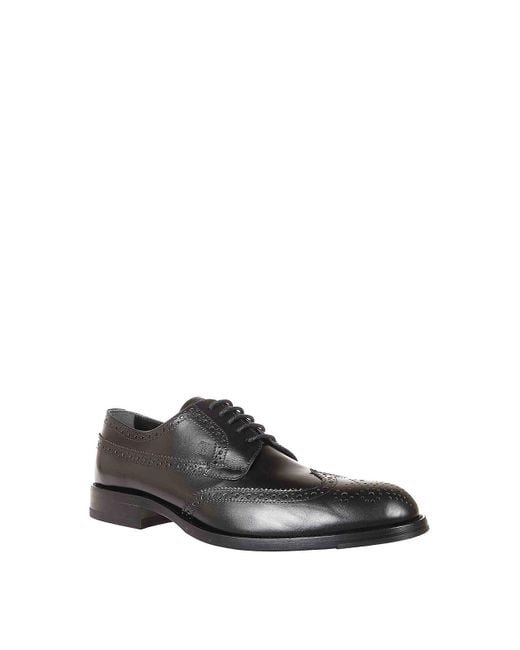 Tod's Black Leather Derby for men