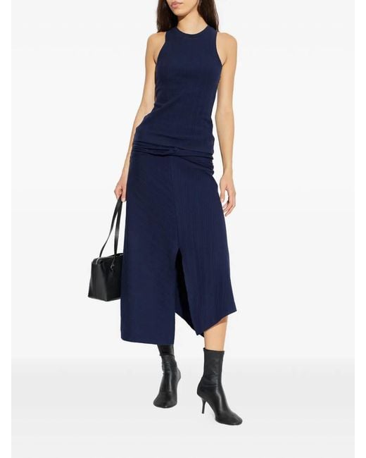 Victoria Beckham Blue Ribbed Top