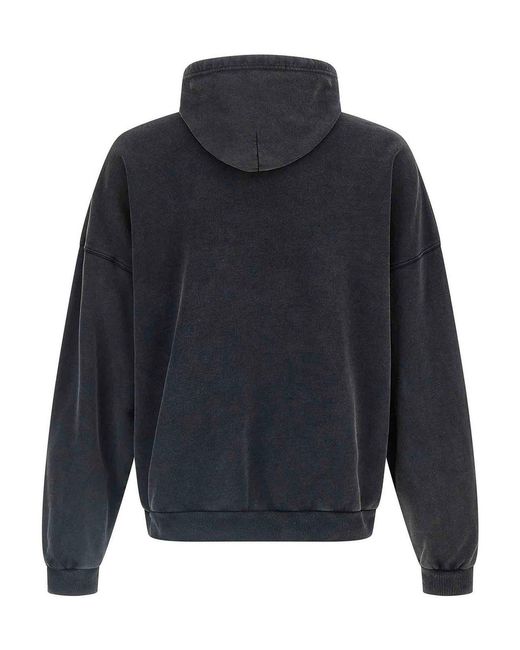 Balenciaga Black Cotton Sweatshirt With Hood for men