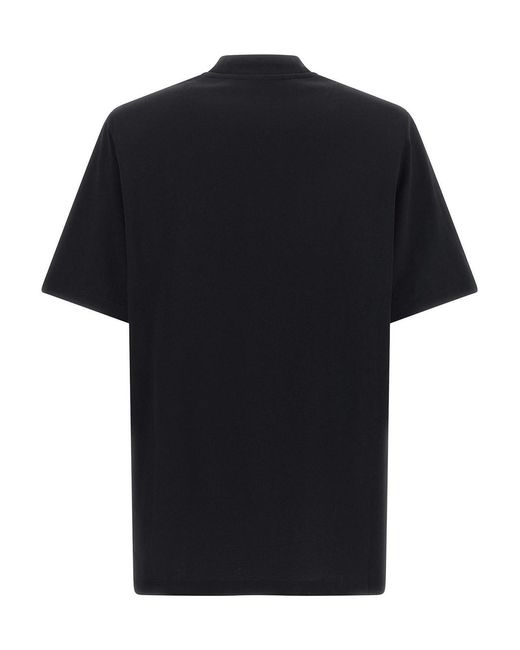 The Attico Black Mock-Neck T-Shirt