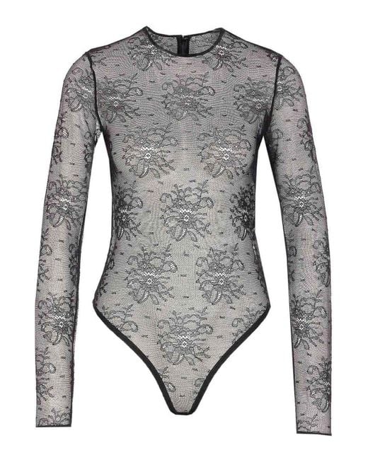 Dolce & Gabbana Gray Chantilly Lace Body