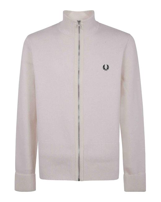 Fred Perry Multicolor Chunky Rib Zip Through Cardigan for men