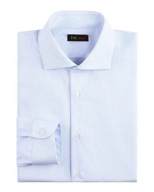 Fay Blue Travel Shirt French Neck for men