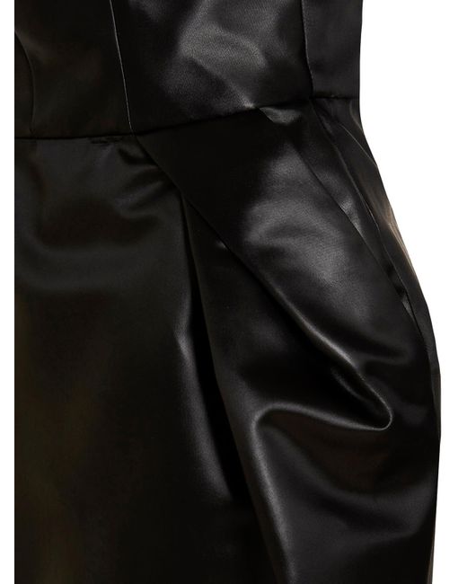 Maison Margiela Black Zippered Satin Midi Dress With Shawl