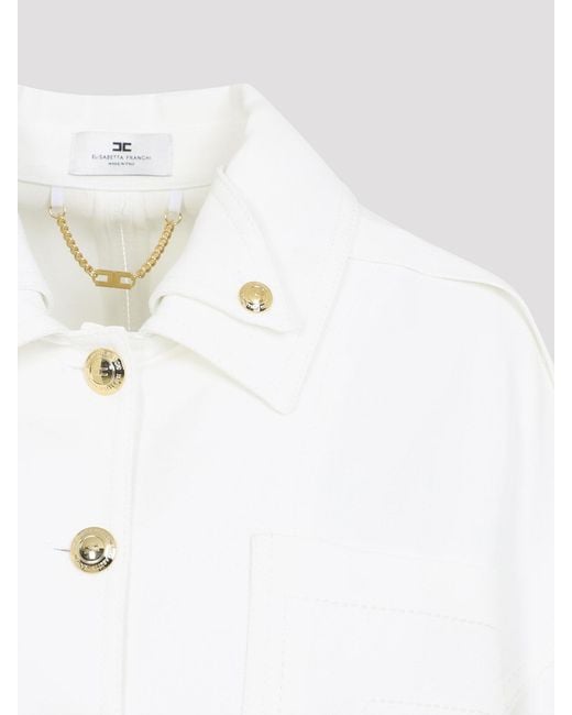 Elisabetta Franchi White Boxy Jacket
