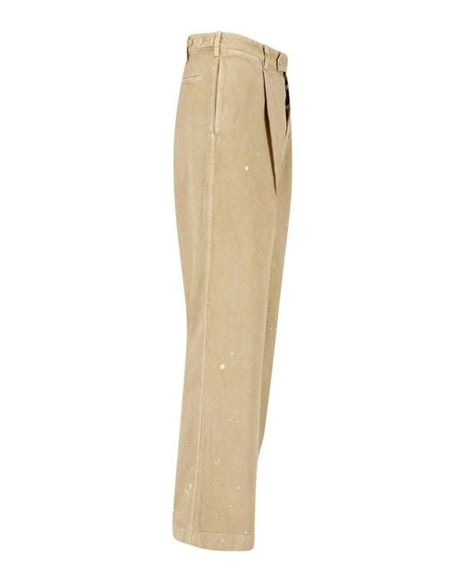 Auralee Natural Wide Chino Trousers for men