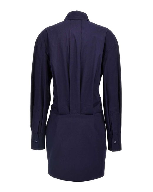 The Attico Blue Mini Chemisier Dress